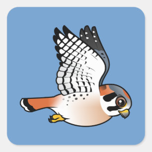 American Kestrel in flight Square Sticker