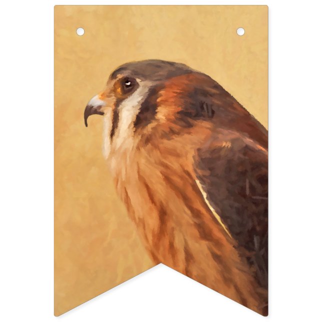 American Kestrel Painting - Original Bird Art Bunting (First Flag)