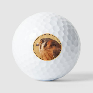 American Kestrel Painting - Original Bird Art Golf Balls