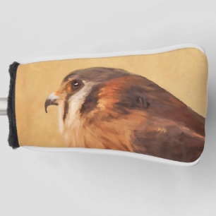 American Kestrel Painting - Original Bird Art Golf Head Cover