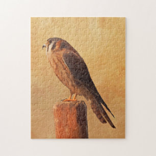 American Kestrel Painting - Original Bird Art Jigsaw Puzzle