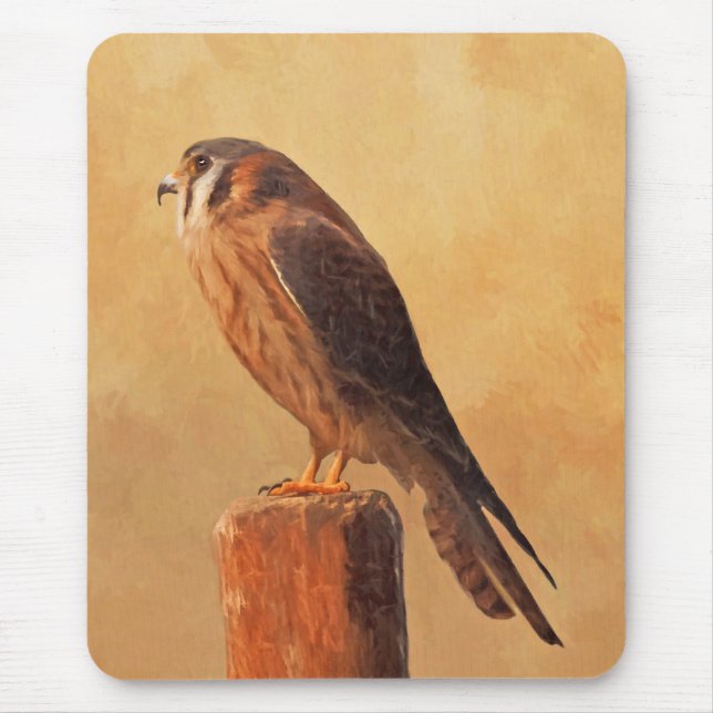 American Kestrel Painting - Original Bird Art Mouse Mat (Front)