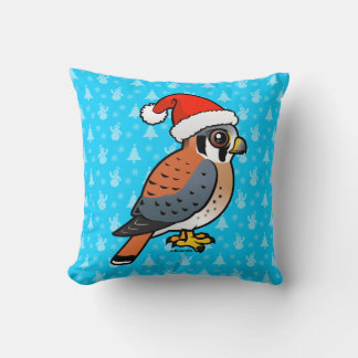 American Kestrel Santa Cushion