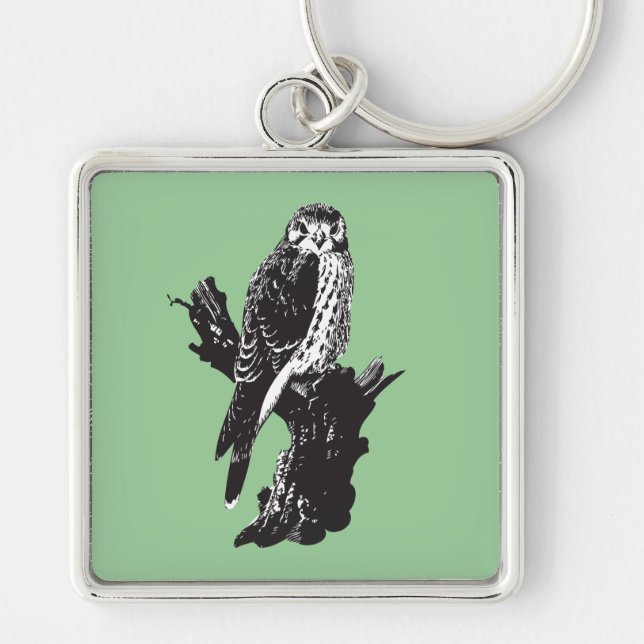 American Kestrel Sketch Key Ring (Front)