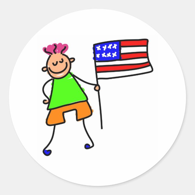 American Kid Classic Round Sticker (Front)