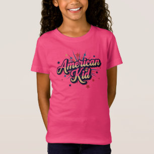 American Kid Patriotic Youth & USA Pride Design T-Shirt