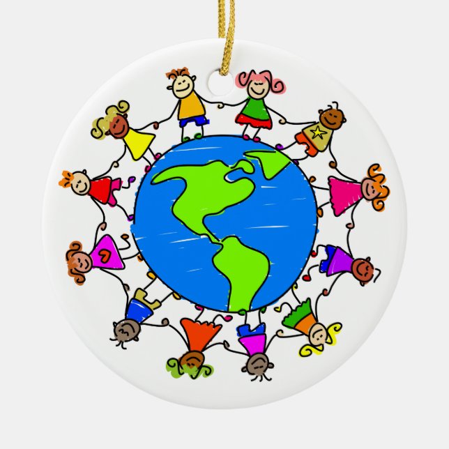 American Kids Ceramic Tree Decoration (Front)