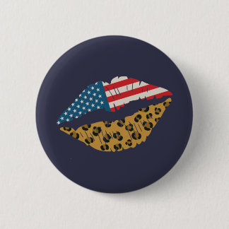 American kiss 6 cm round badge