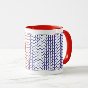 AMERICAN KNIT Red Combo Mug