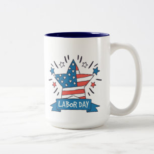 American Labour Day Creative Illustration Design Two-Tone Coffee Mug