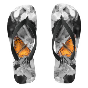 American Lady Butterflies On Blossom Flip Flops