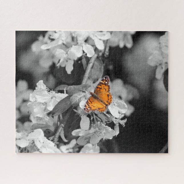 American Lady Butterfly On Apple Blossom Puzzle (Horizontal)
