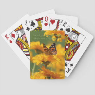 American Lady Butterfly on Heliopsis Playing Cards
