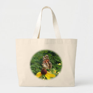 American Lady Butterfly - Vanessa virginiensis Large Tote Bag