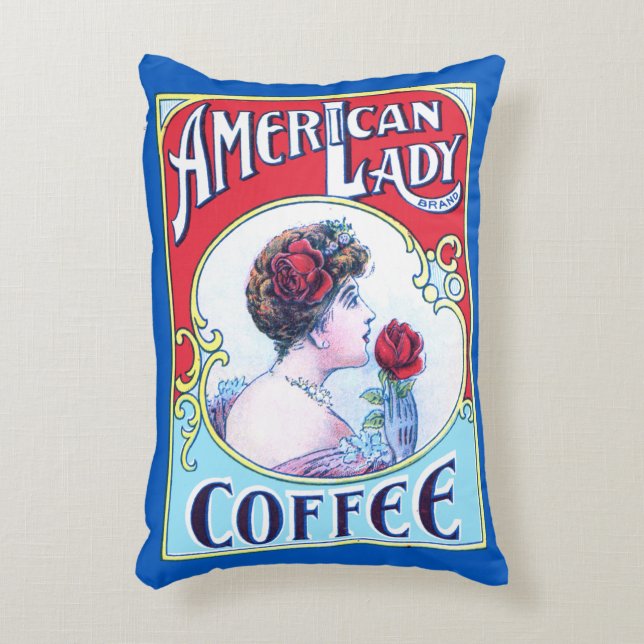American Lady Coffee Decorative Cushion (Front(Vertical))