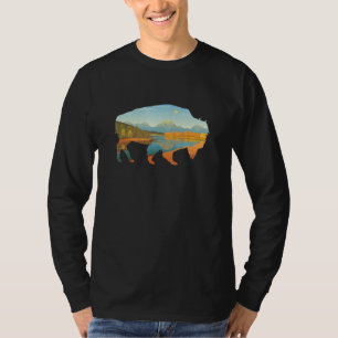 American Landscape Buffalo Vintage Yellowstone Bis T-Shirt