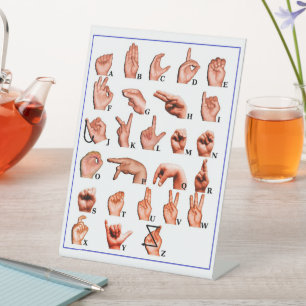 American Language Alphabet Board, Learn ASL Pedestal Sign