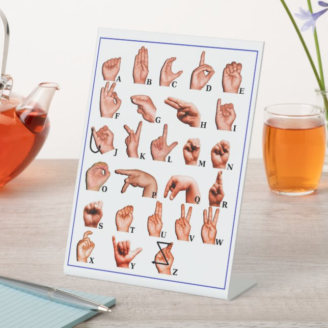 American Language Alphabet Board, Learn ASL Pedestal Sign (In SItu)
