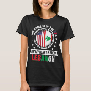 American Lebanese Flag Heart from Lebanon Patriot T-Shirt