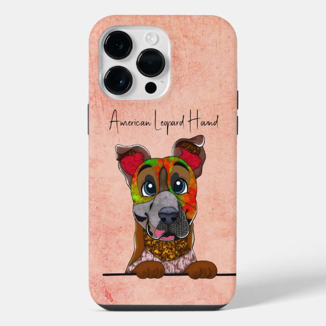 American Leopard Hound Ugly Face iPhone Case (Back)