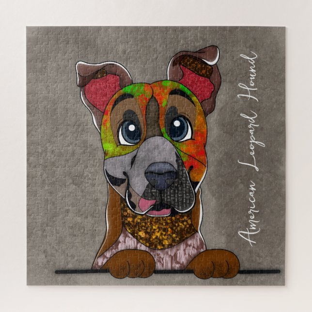 American Leopard Hound ugly face Jigsaw Puzzle (Vertical)