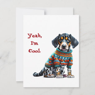 American Leopard Hound Ugly Sweater Christmas Card