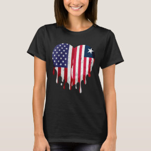American Liberian Heritage Month Liberia Flag Hear T-Shirt