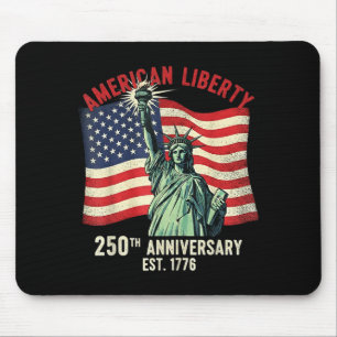 American liberty 250th anniversary est 1776 statue mouse mat