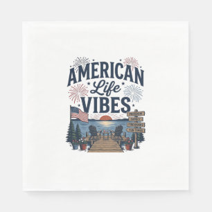 American Life Vibes Patriotic Lake Vector Shirt_1 Napkin