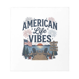 American Life Vibes Patriotic Lake Vector Shirt_1 Notepad
