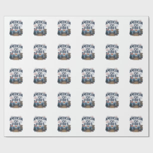 American Life Vibes Patriotic Lake Vector Shirt_1 Wrapping Paper