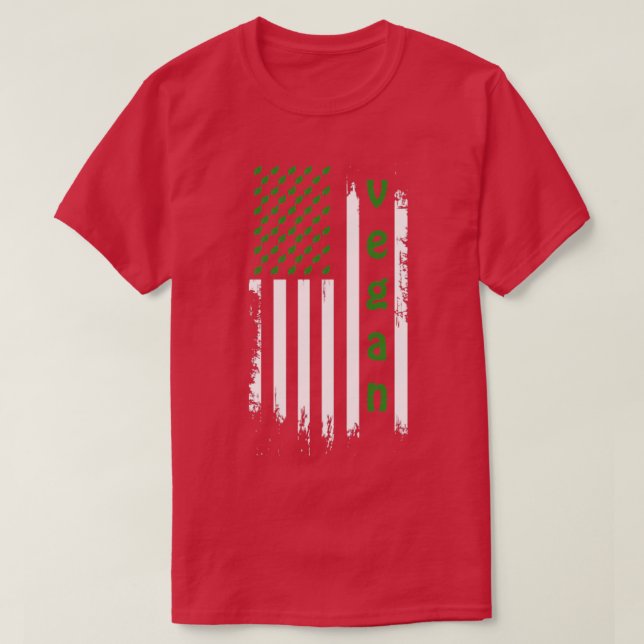 American Lifestyle Veganism Flag Vegan T-Shirt (Design Front)
