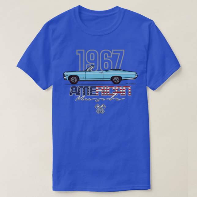 American Light Blue convertible T-Shirt (Design Front)