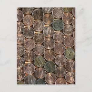 American Lincoln Pennies Texture Postcard