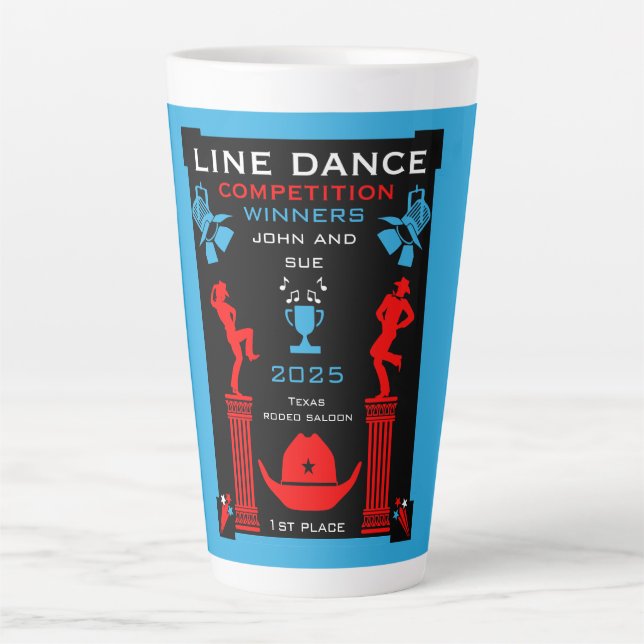 American Line Dancing Competition Latte Mug (Front)
