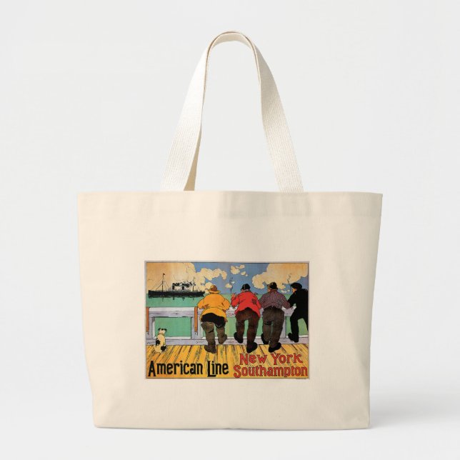 American Line Poster Large Tote Bag (Front)