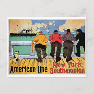 American Line Poster Postcard