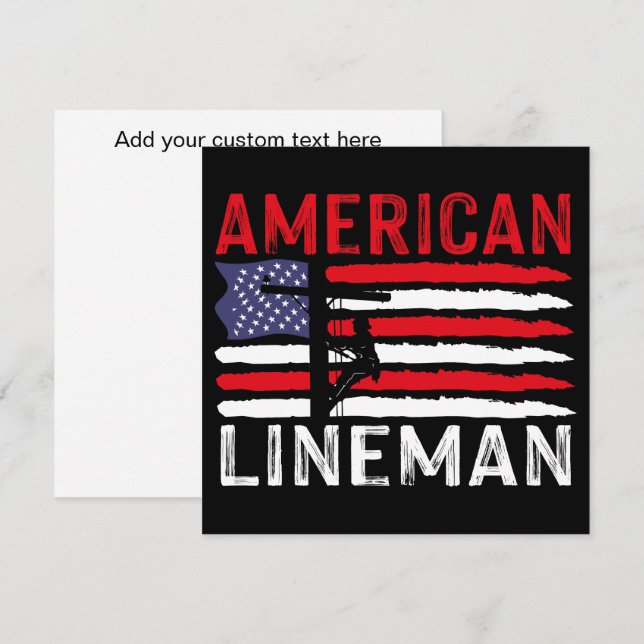 American Lineman Electric Cable Patriotic USA Flag (Front/Back)