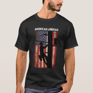 American Lineman Flag Electric Cable Lineman Gift T-Shirt