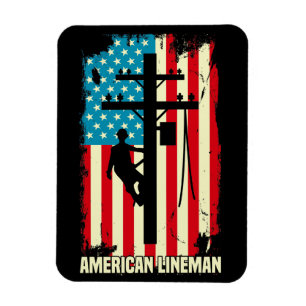  American Lineman Flag Electric Cable Magnet