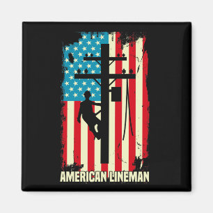  American Lineman Flag Electric Cable Magnet