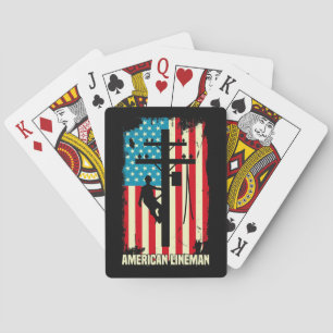 American Lineman Flag Electric Cable Playing Cards