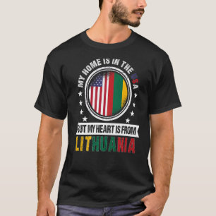 American Lithuanian Flag Heart Lithuania American T-Shirt