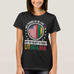 American Lithuanian Flag Heart Lithuania Patriot T-Shirt