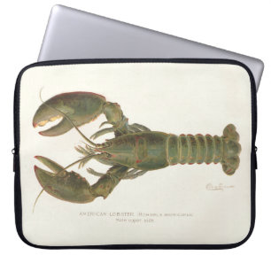 American Lobster - Sherman Denton Fish Lithograph Laptop Sleeve