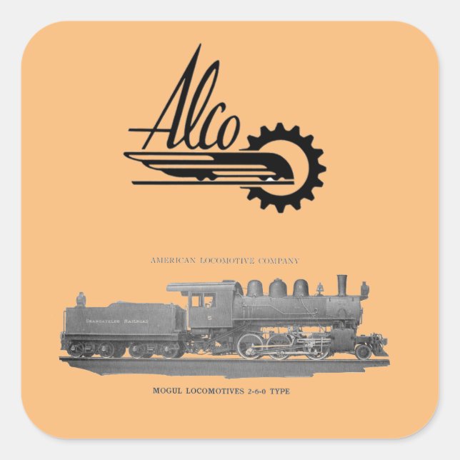  American locomotive company    mogul              Square Sticker (Front)