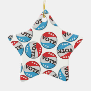American logo travel poster ceramic tree decoration