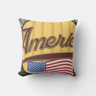 American logo travel poster cushion