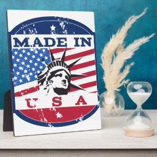 American logo travel poster plaque