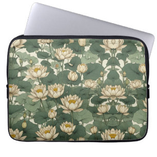 American Lotus flowers pattern Laptop Sleeve